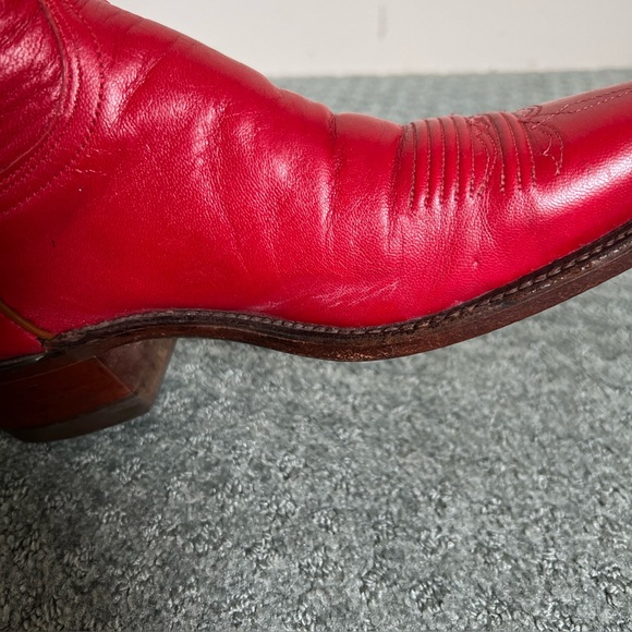 Lucchese 7 B 1883 Western Red Western Cowboy Cowgirl Boots valentines day red - Picture 11 of 13